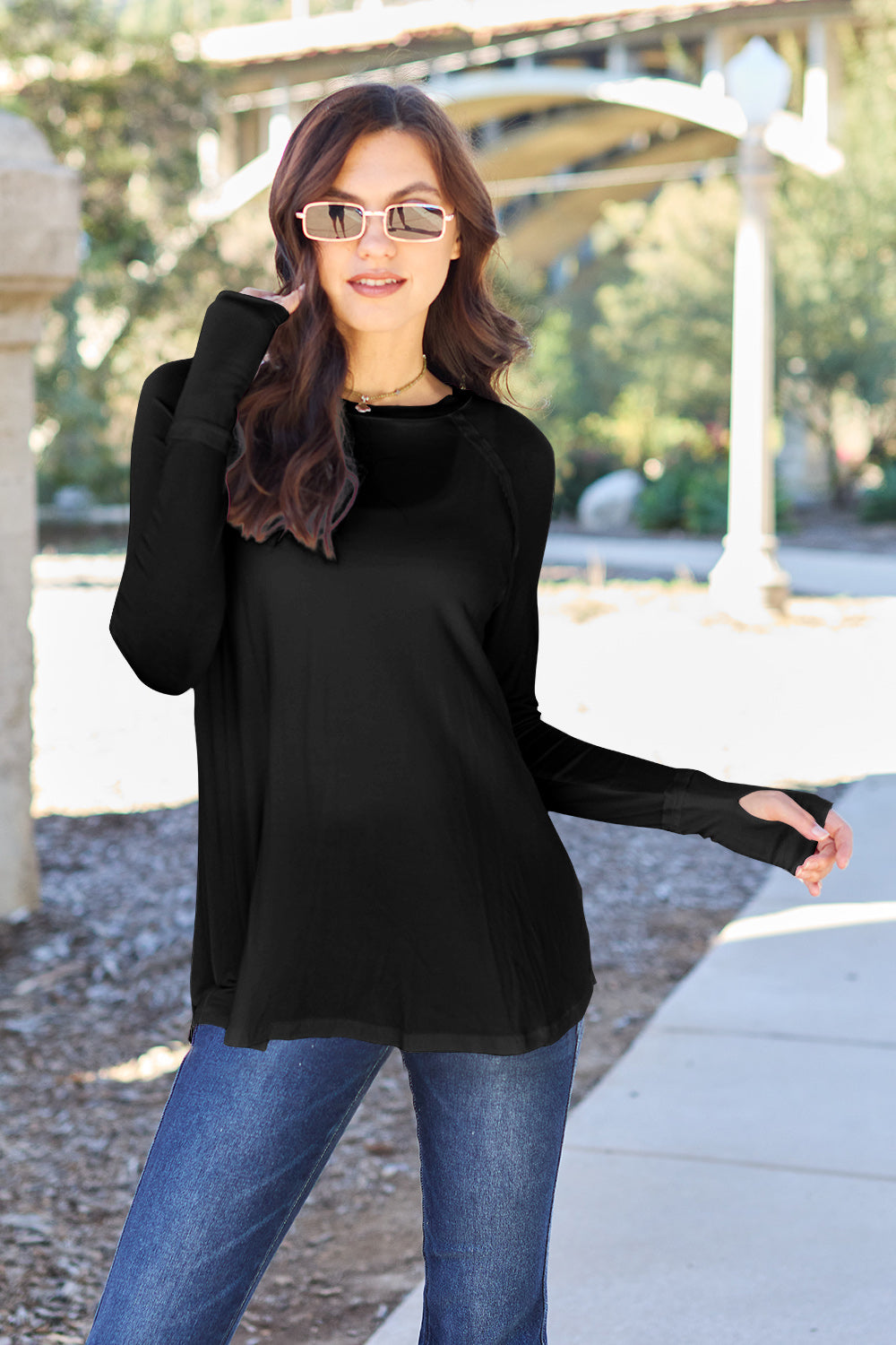 Basic Bae Full Size Round Neck Long Sleeve T-Shirt - Classique Collection