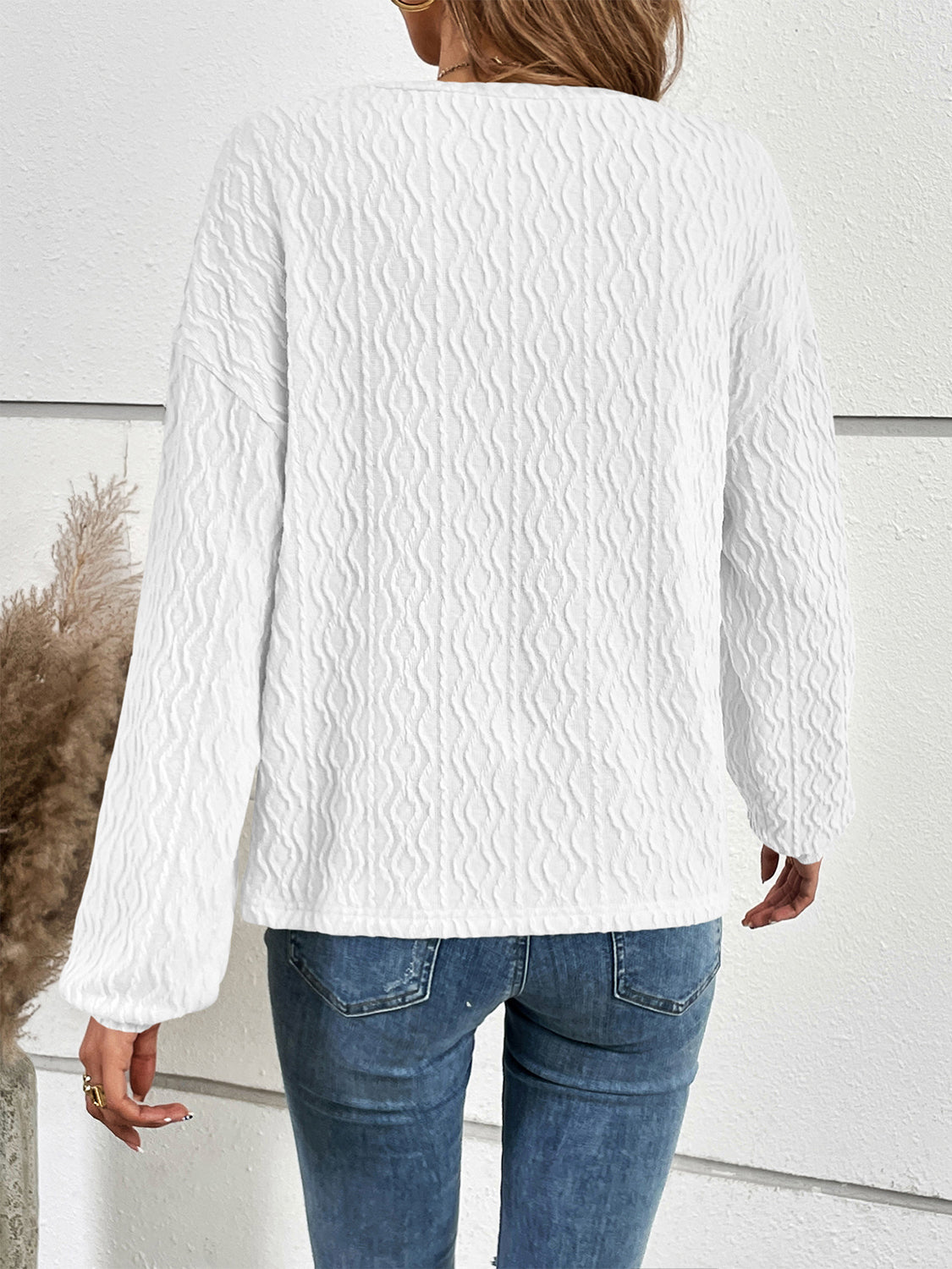 Ivy Lane Half Button Long Sleeve Top - ClassiQ