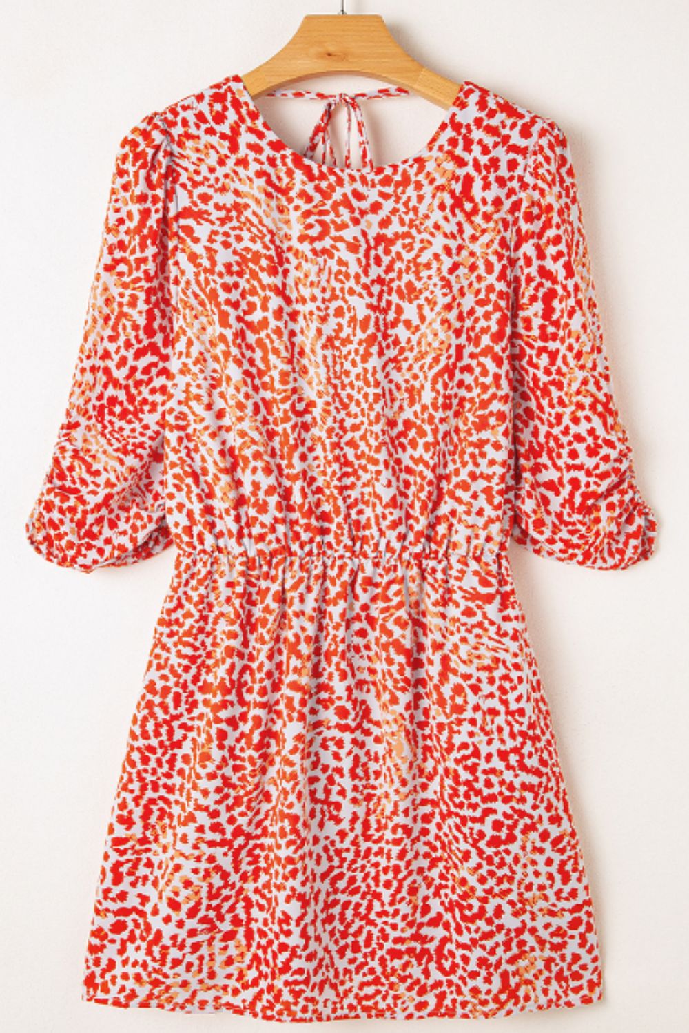 Slit Tied Printed Round Neck Mini Dress - Classique Collection