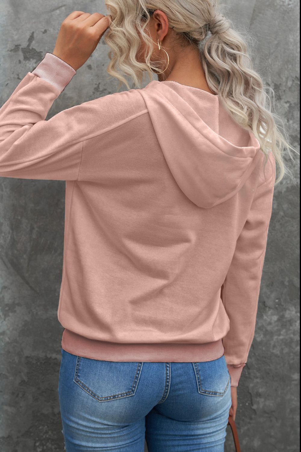 Lace Up Long Sleeve Hoodie - Classique Collection