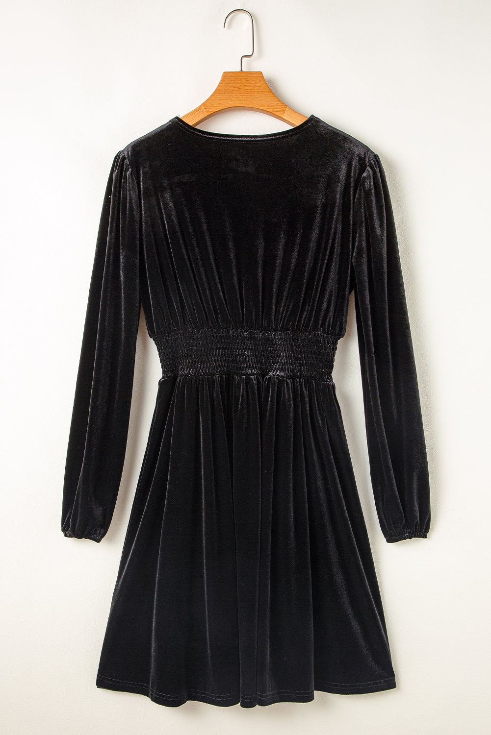Surplice Long Sleeve Velvet Dress - Classique Collection