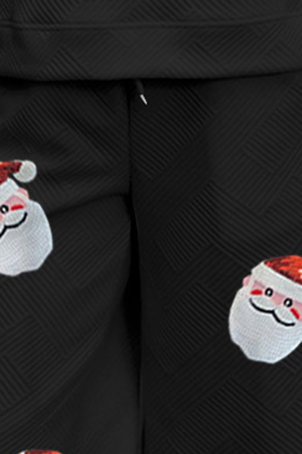 Santa Sequin Round Neck Top and Pants Set - ClassiQ