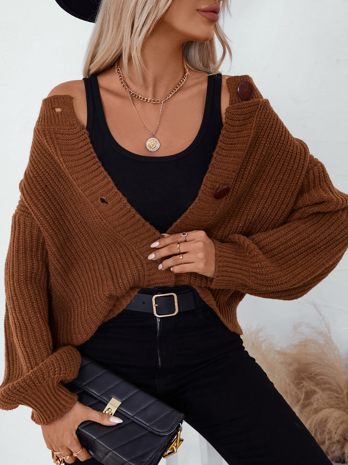 Button Down Long Sleeve Cardigan - Classique Collection