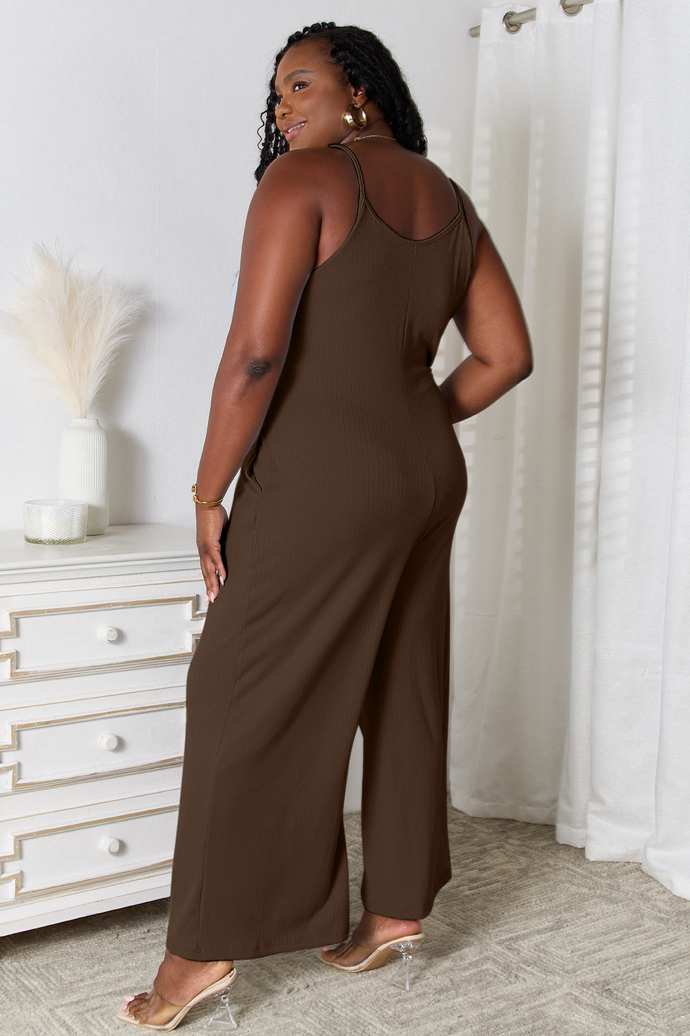 Basic Bae Full Size Spaghetti Strap V-Neck Jumpsuit - ClassiQ