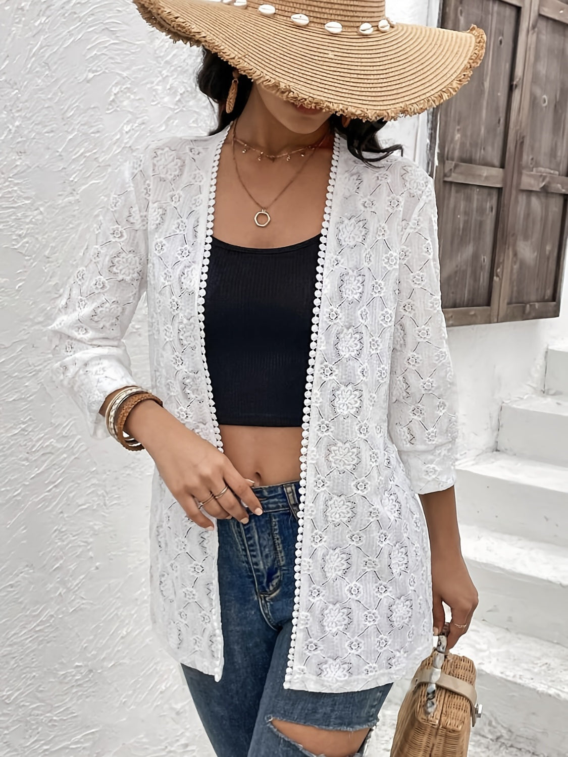 Lace Open Front Cover Up - Classique Collection