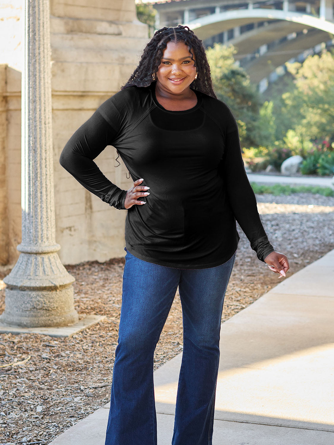 Basic Bae Full Size Round Neck Long Sleeve T-Shirt - Classique Collection