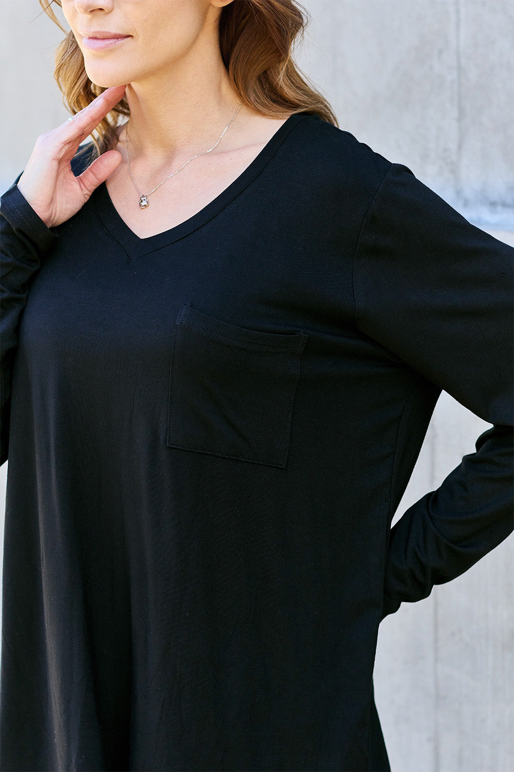 Basic Bae Full Size V-Neck Long Sleeve Top - Classique Collection