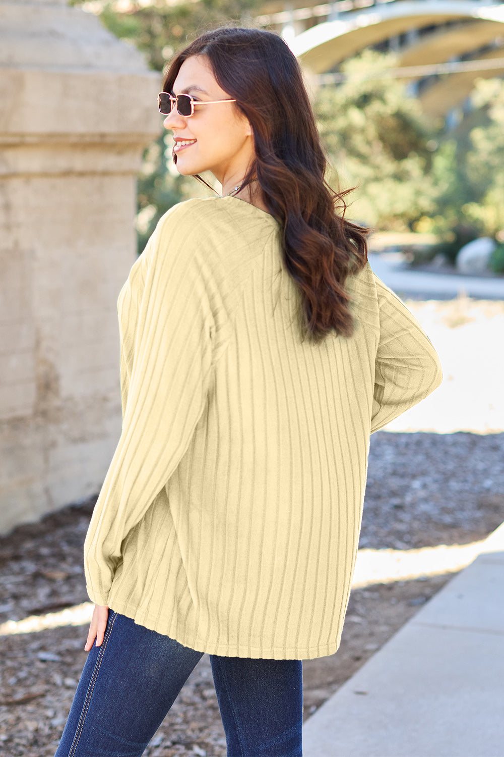 Basic Bae Full Size Ribbed Round Neck Long Sleeve Knit Top - ClassiQ