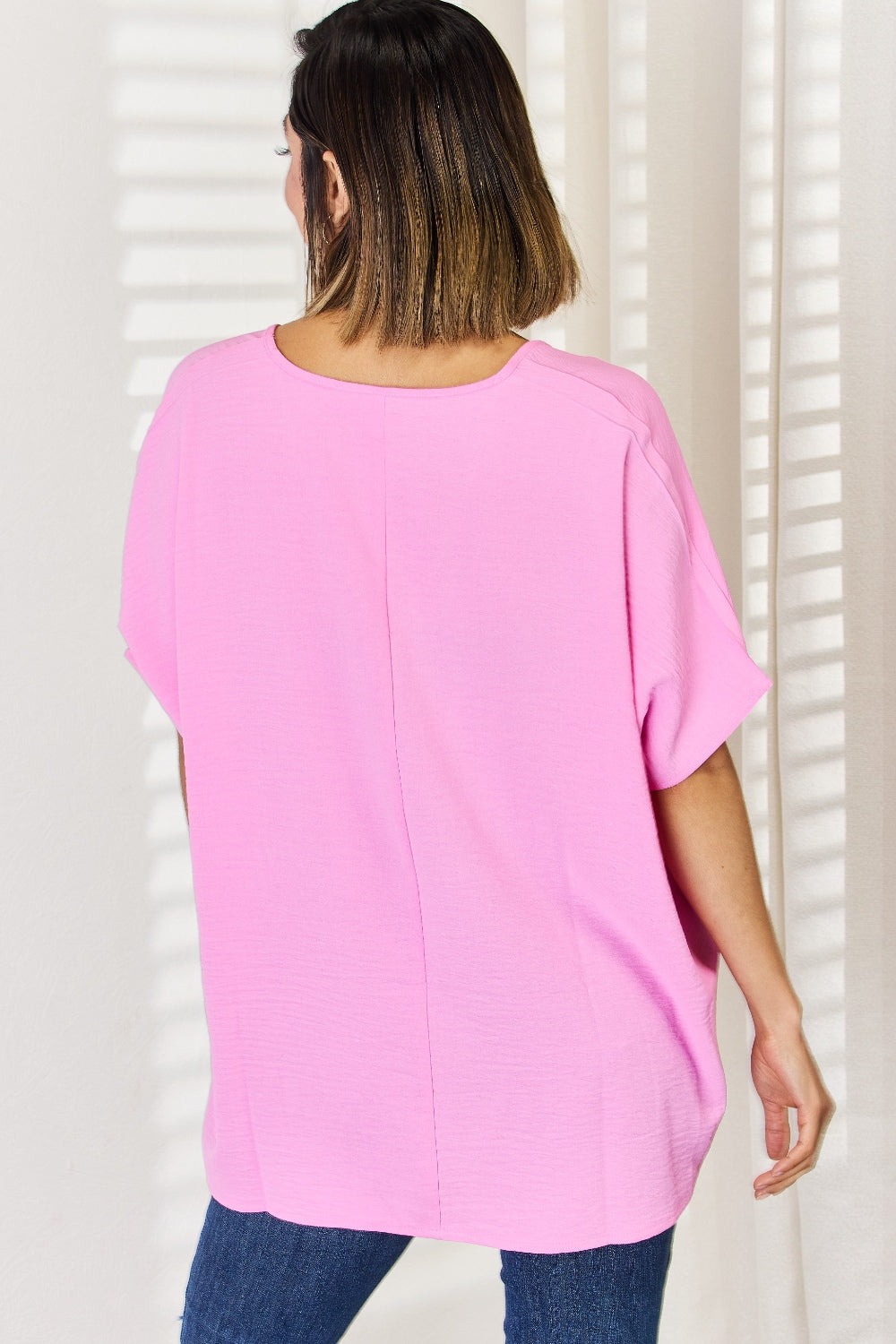 Zenana Texture Short Sleeve Blouse - Classique Collection