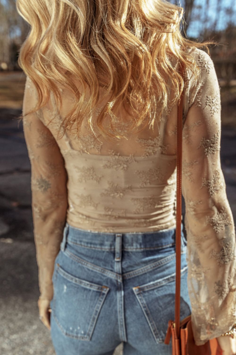 Surplice Cami and Lace Long Sleeve Cover Up Set - ClassiQ