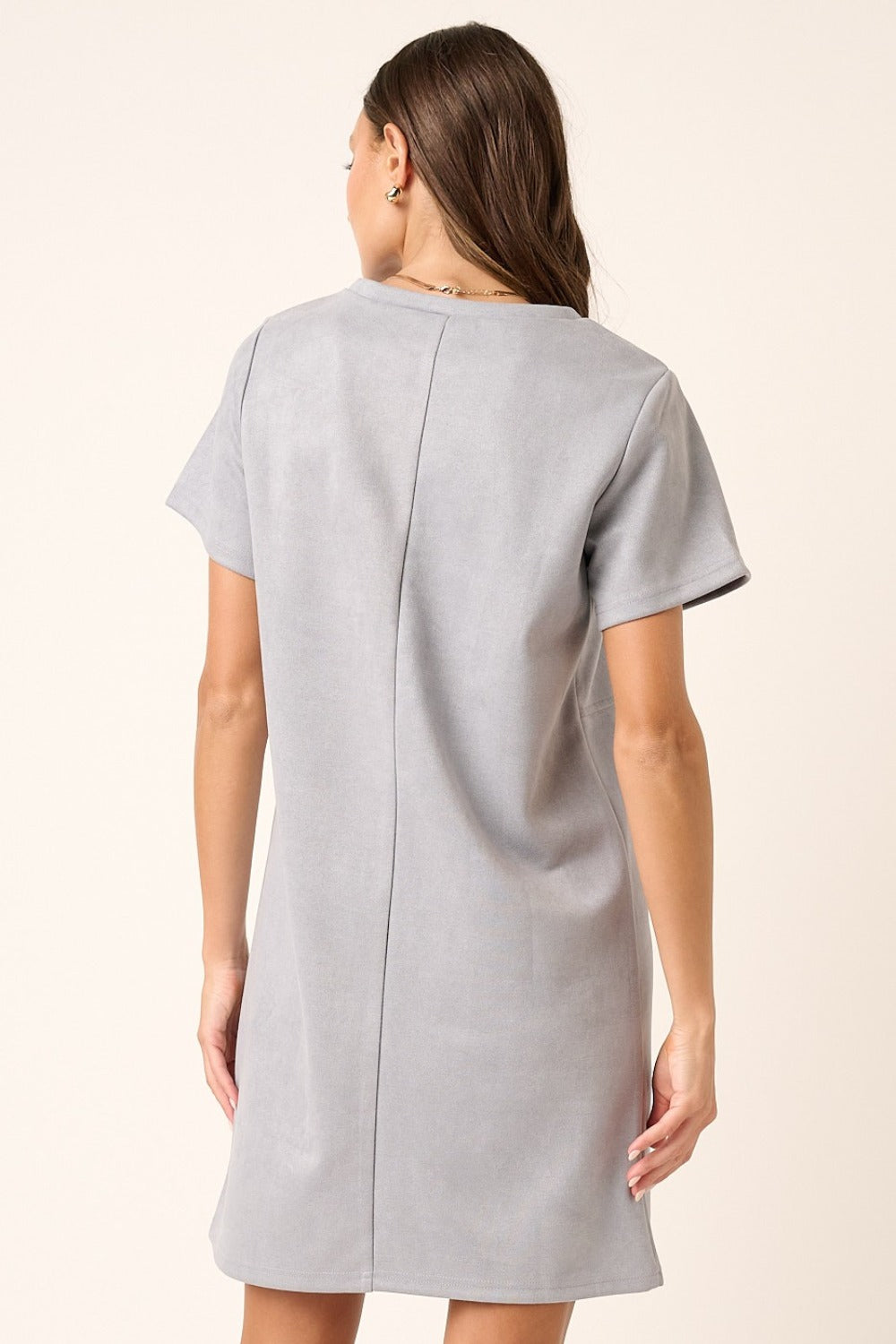 Mittoshop Suede Short Sleeve Mini Dress - Classique Collection