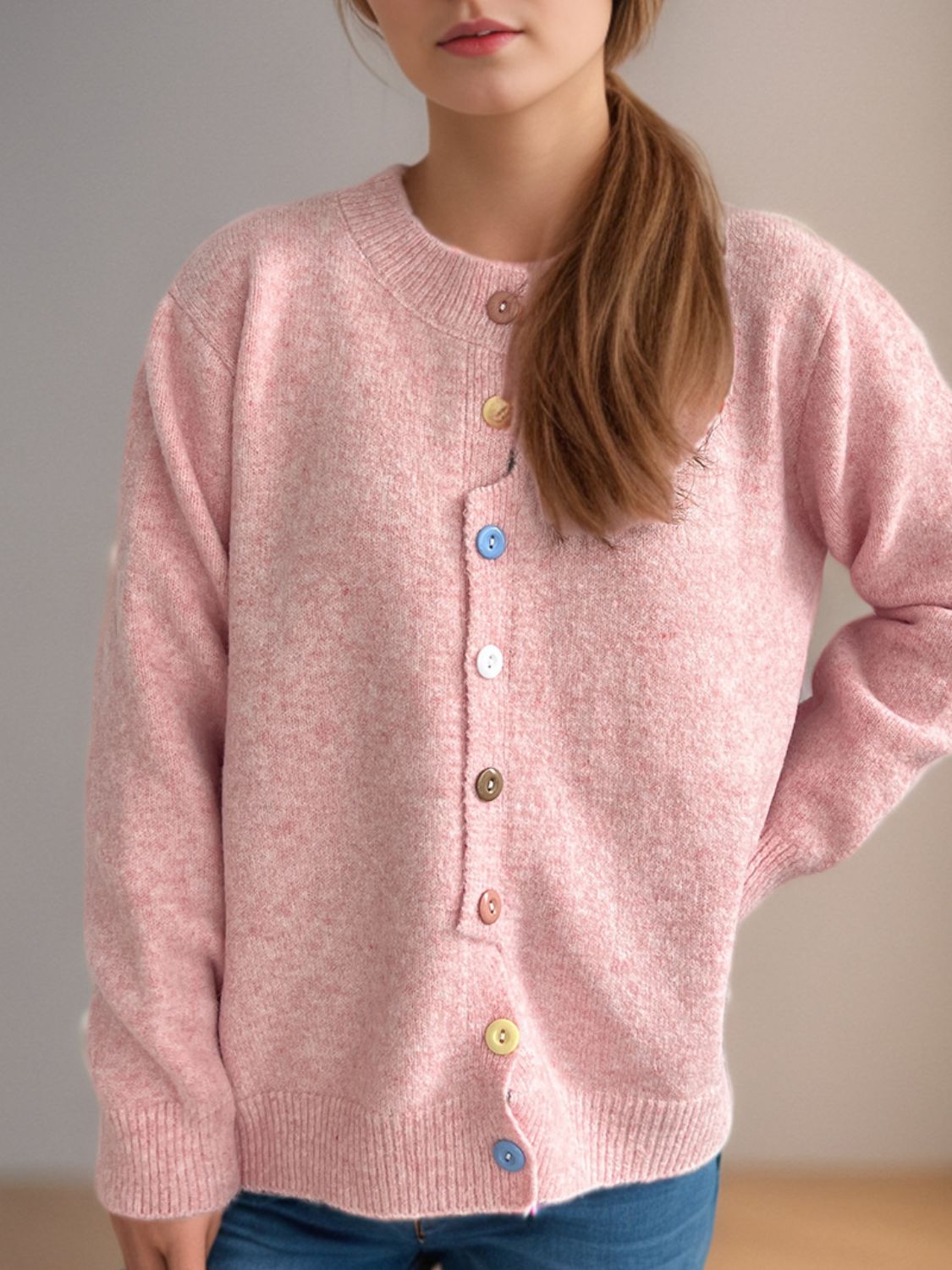 Button Down Long Sleeve Cardigan - ClassiQ