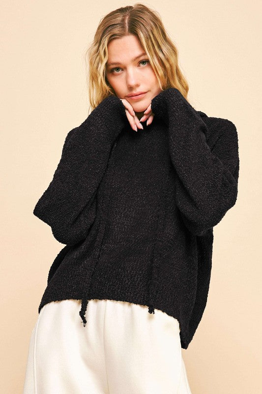 Davi & Dani Drop Shoulder Long Sleeve Hooded Sweater - Classique Collection