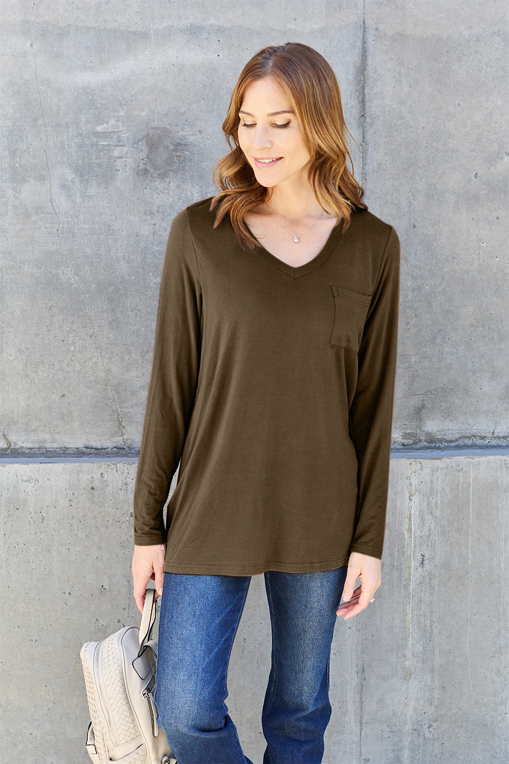 Basic Bae Full Size V-Neck Long Sleeve Top - Classique Collection
