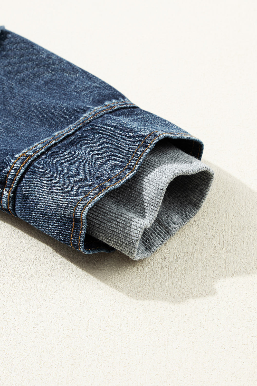 Fake Two-Piece Hooded Zip-Up Denim Jacket - Classique Collection