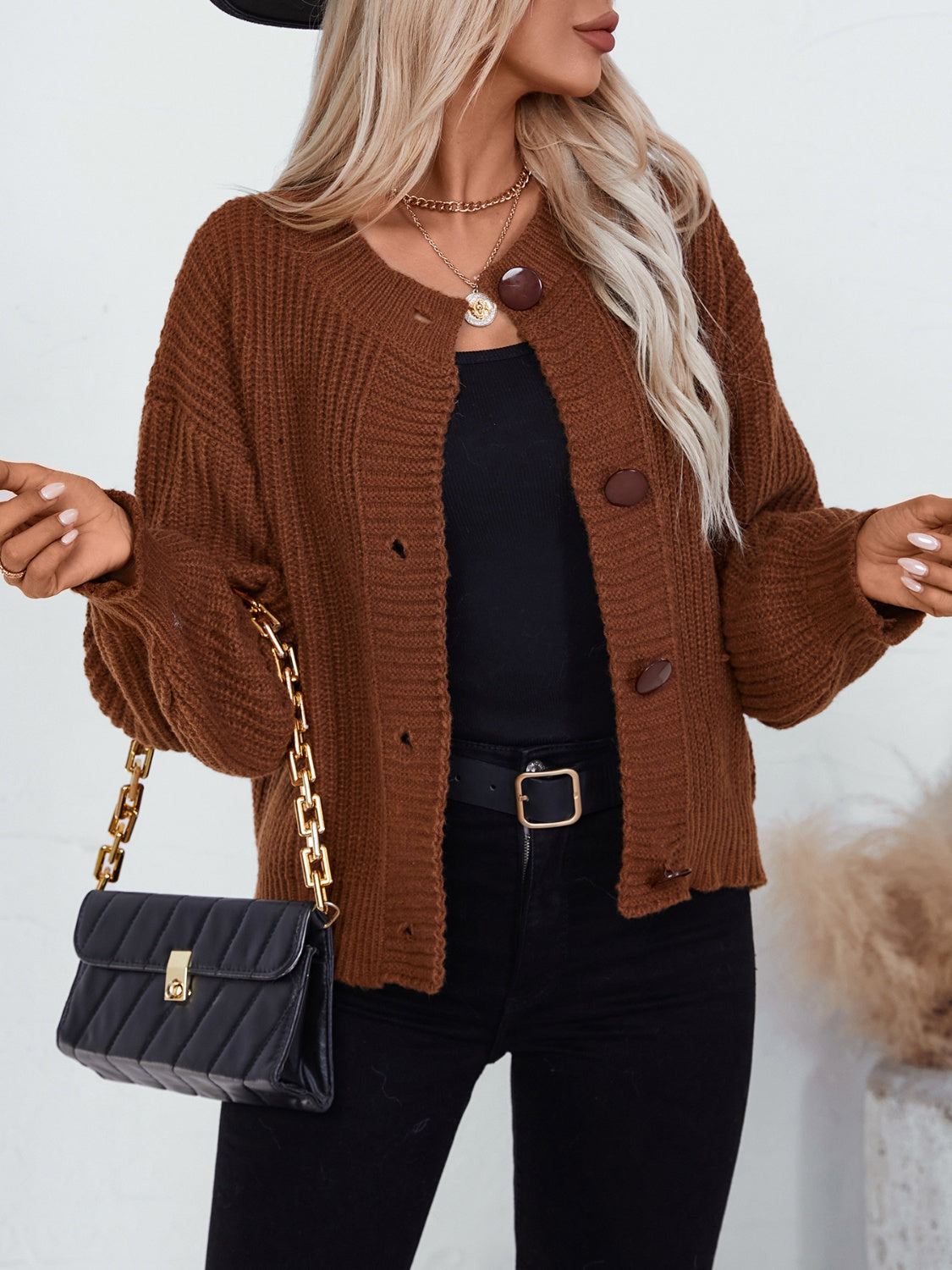 Button Down Long Sleeve Cardigan - Classique Collection