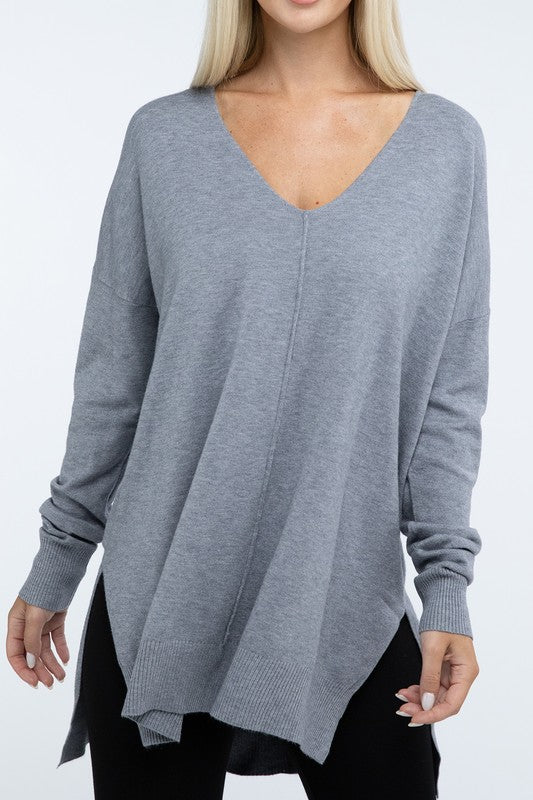 Hi-Low Hem Front Seam Sweater - Classique Collection