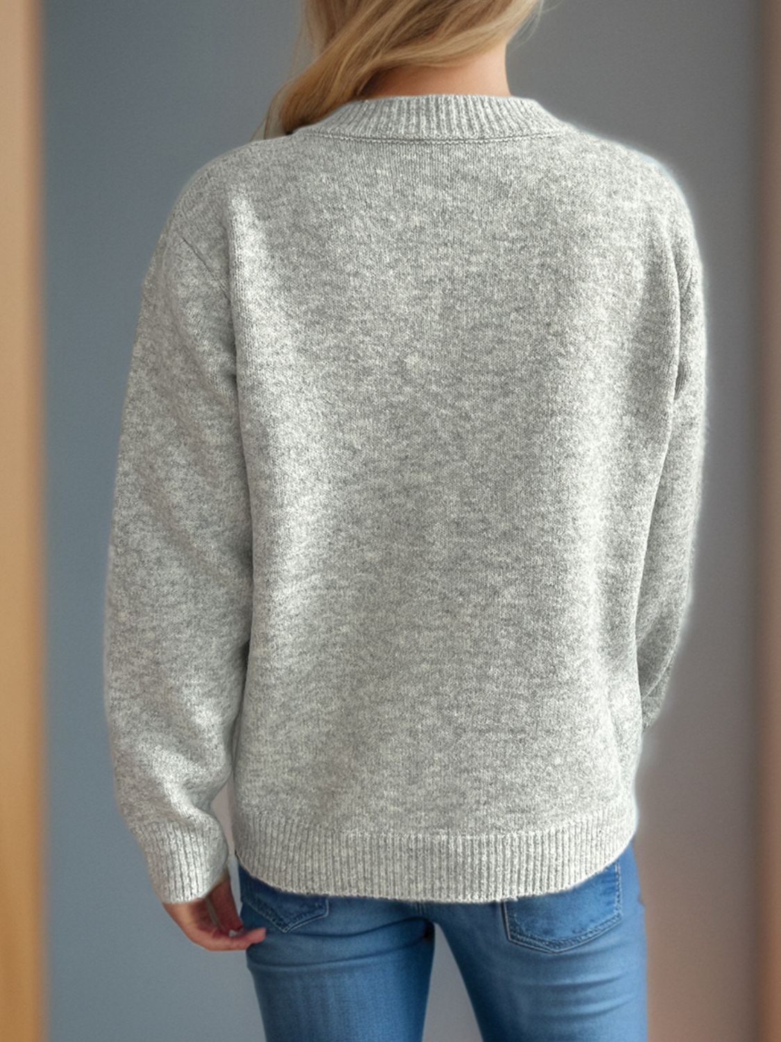 Button Down Long Sleeve Cardigan - ClassiQ