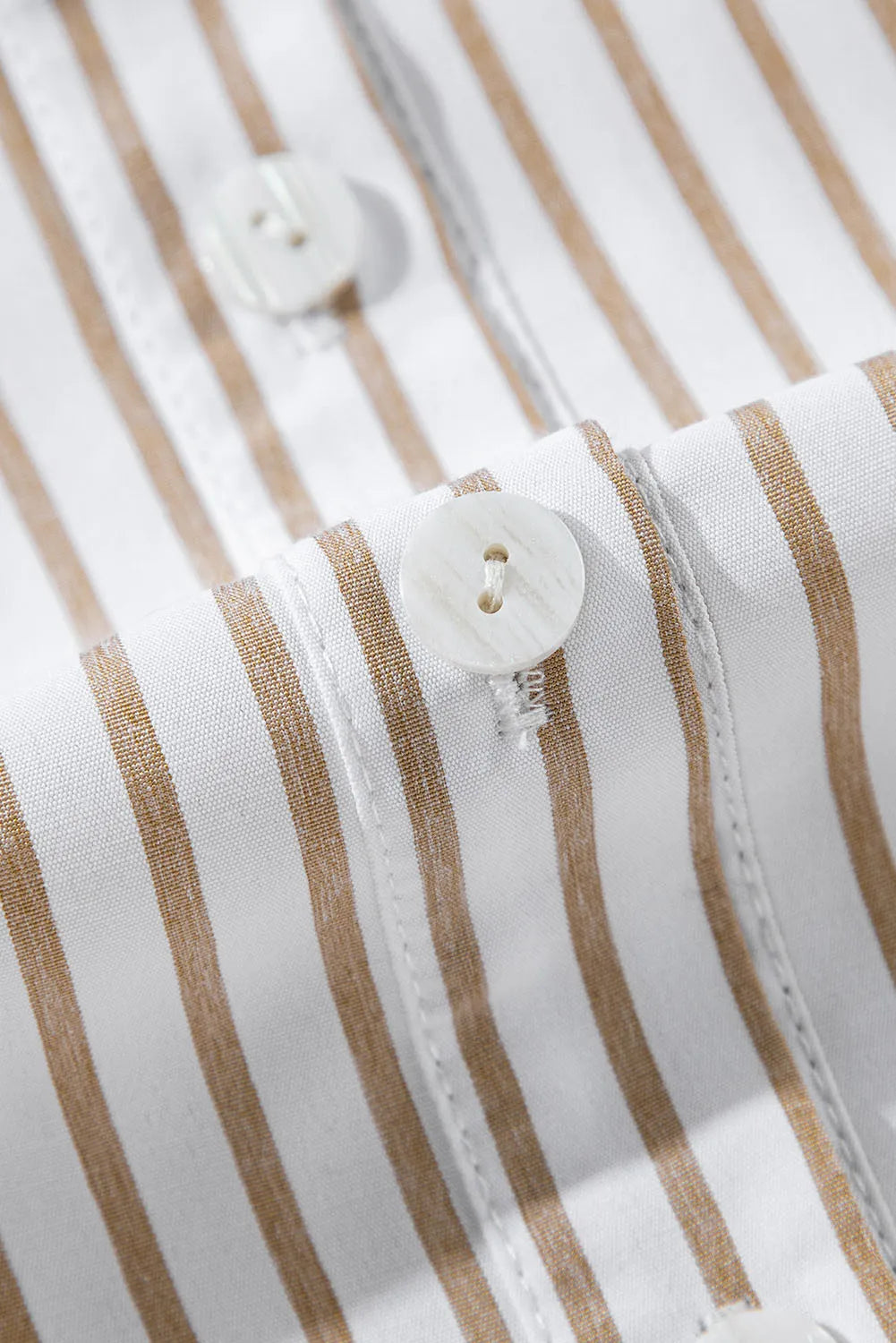 Striped Long Sleeve Mini Shirt Dress - Classique Collection