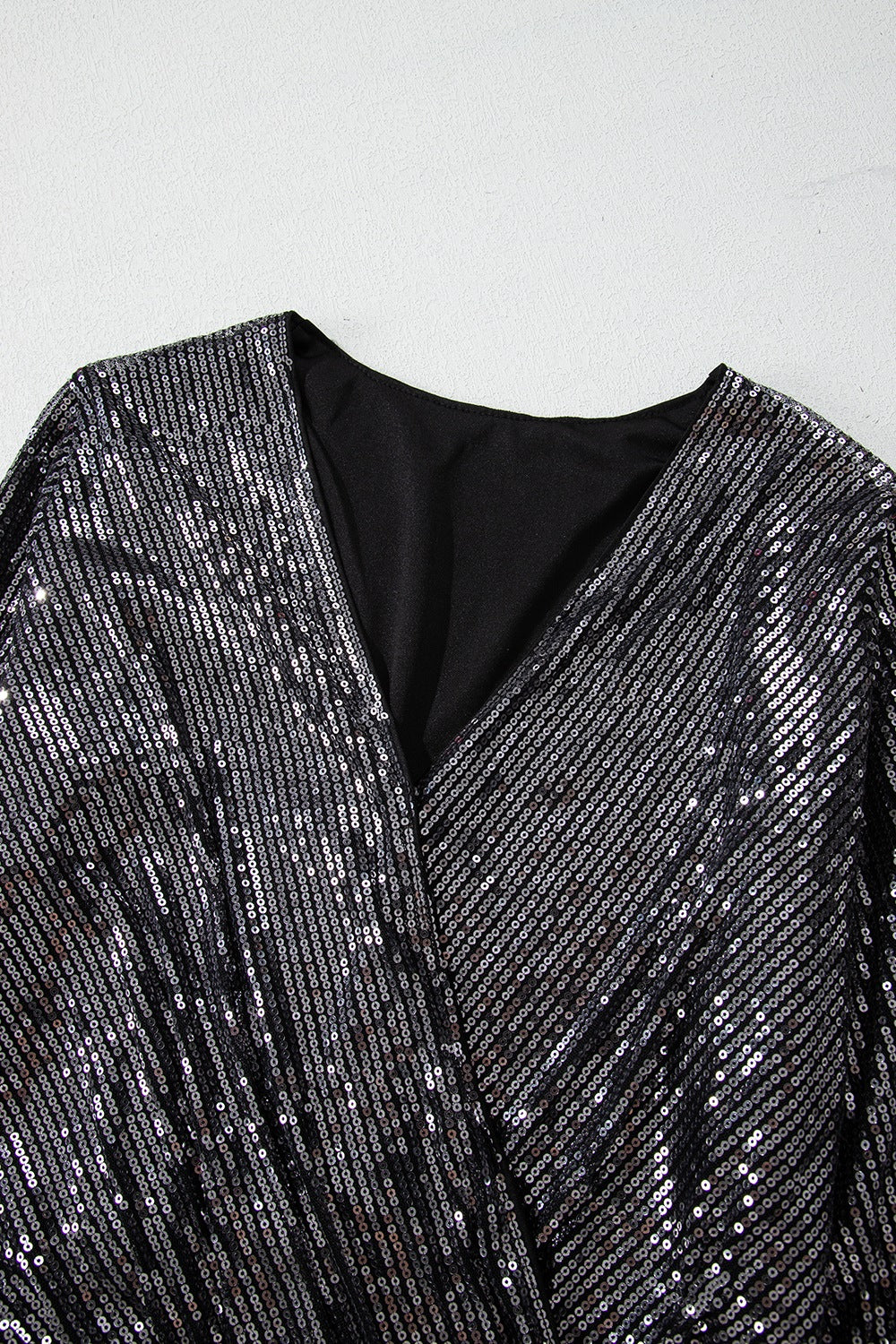 Sequin Surplice Long Sleeve Bodysuit - Classique Collection