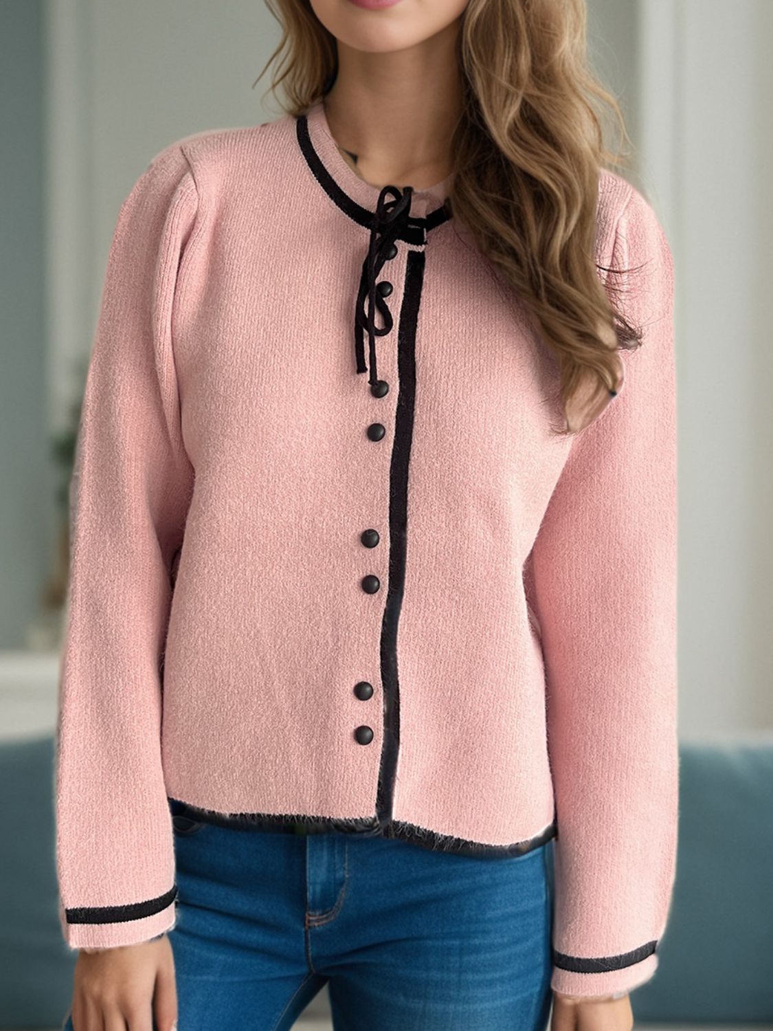 Button Down Long Sleeve Cardigan - ClassiQ
