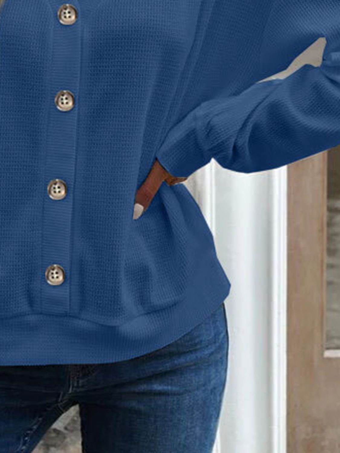 V-Neck Dropped Shoulder Blouse - Classique Collection