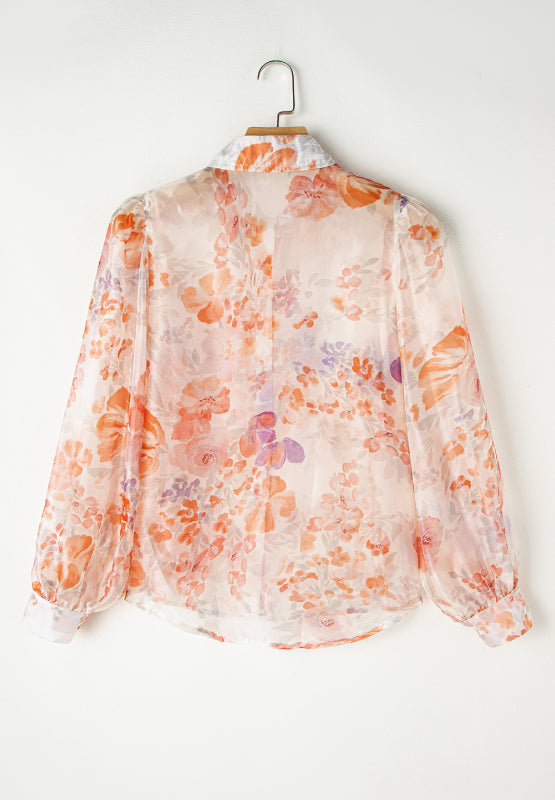 Printed Collared Neck Long Sleeve Shirt - Classique Collection