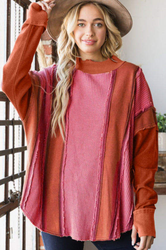 Color Block Exposed Seam Top - Classique Collection