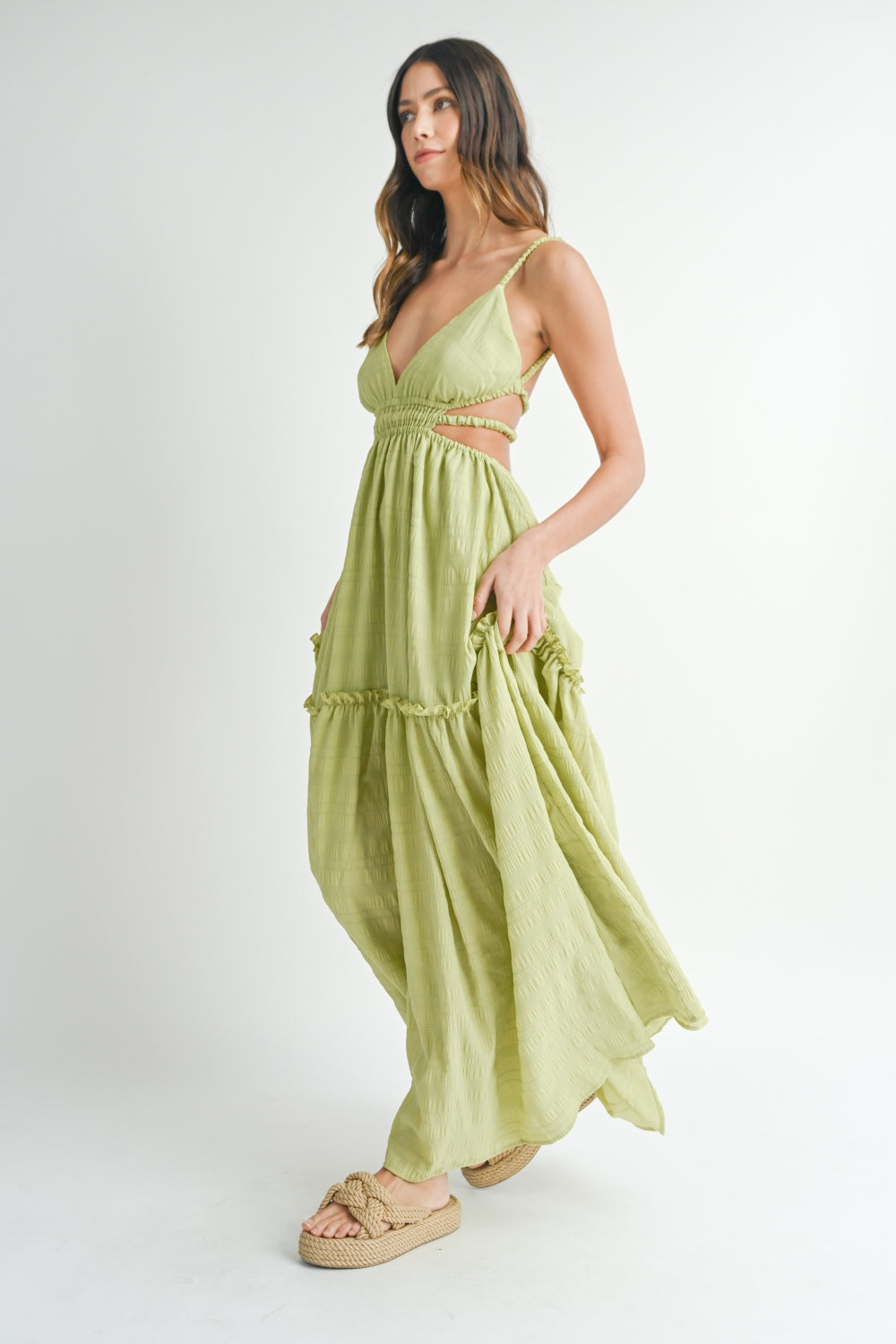 MABLE Cutout Waist Backless Maxi Dress - Classique Collection