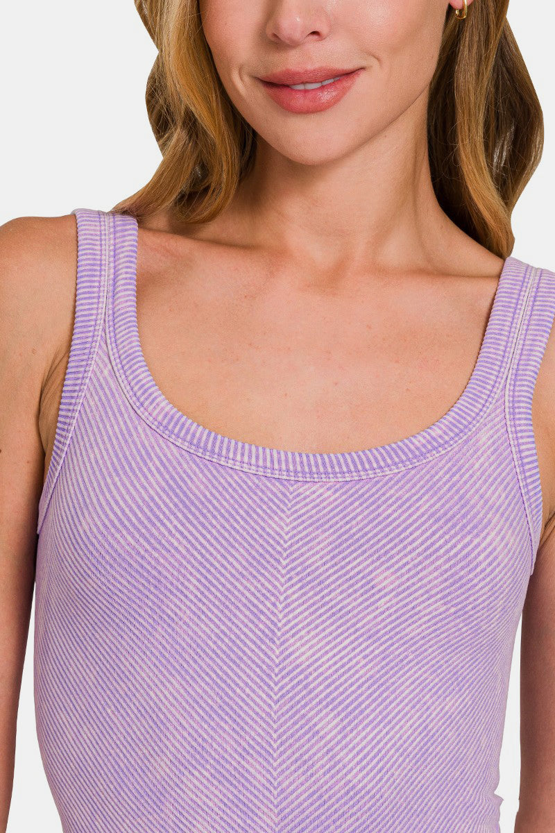 Zenana Ribbed Scoop Neck Tank - Classique Collection