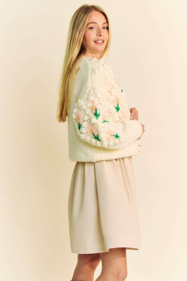 Davi & Dani Floral Pattern Button Down Cardigan - Classique Collection