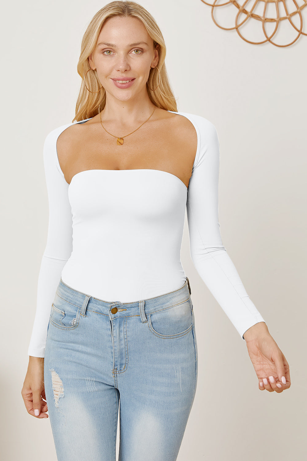 Cutout Raglan Sleeve Bolero and Tube Top - Classique Collection