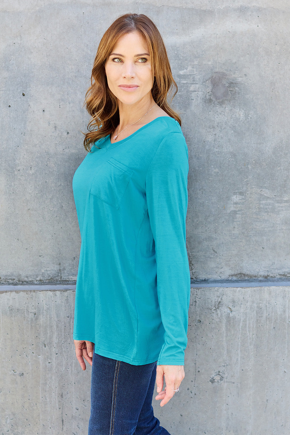 Basic Bae Full Size V-Neck Long Sleeve Top - Classique Collection