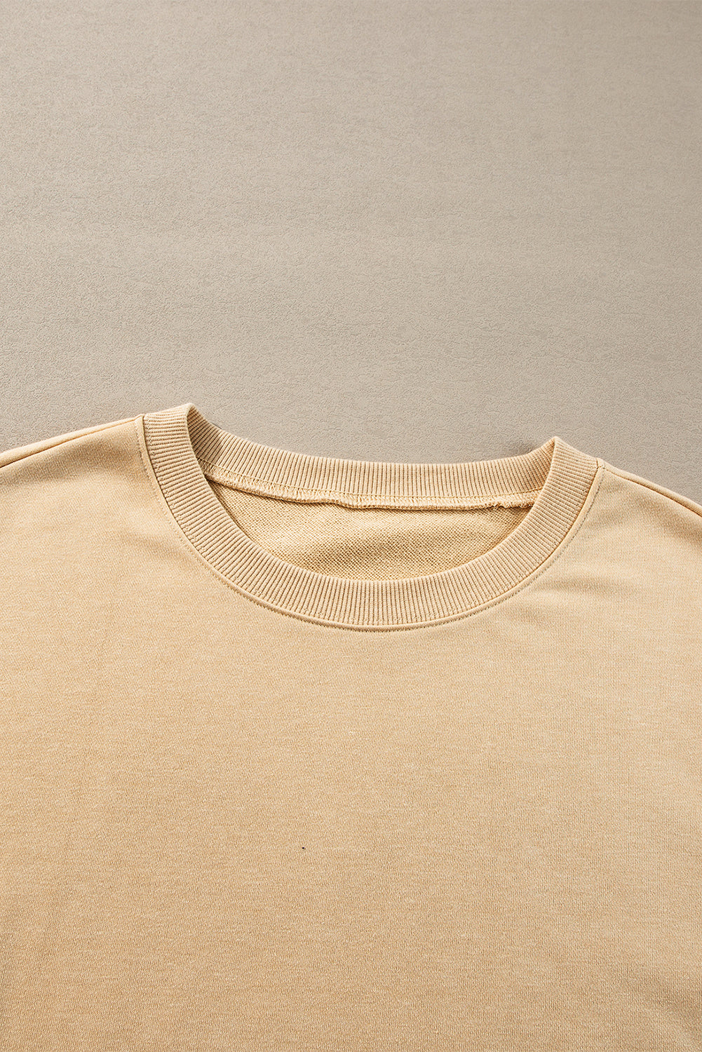 Side Slit Round Neck Long Sleeve Sweatshirt - Classique Collection