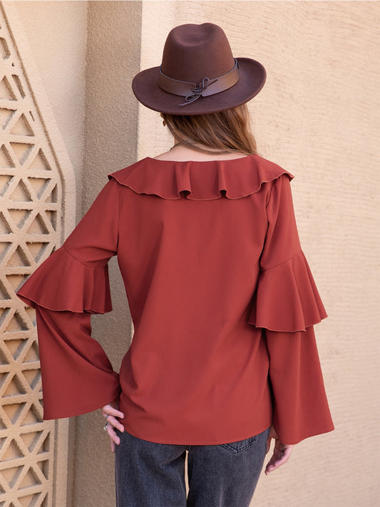Statement Collar Long Sleeve Blouse - Classique Collection