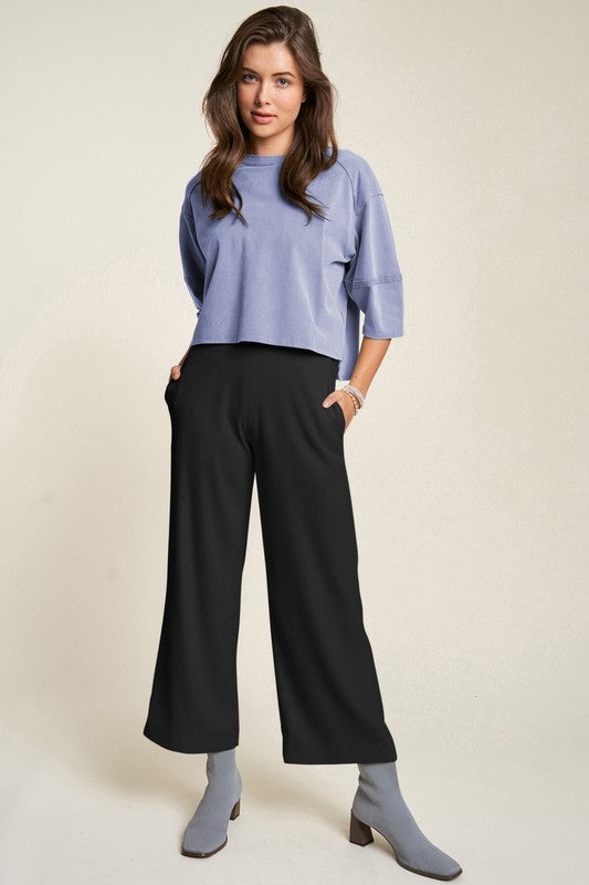 Davi & Dani Wide Leg Mid-Rise Pants - Classique Collection