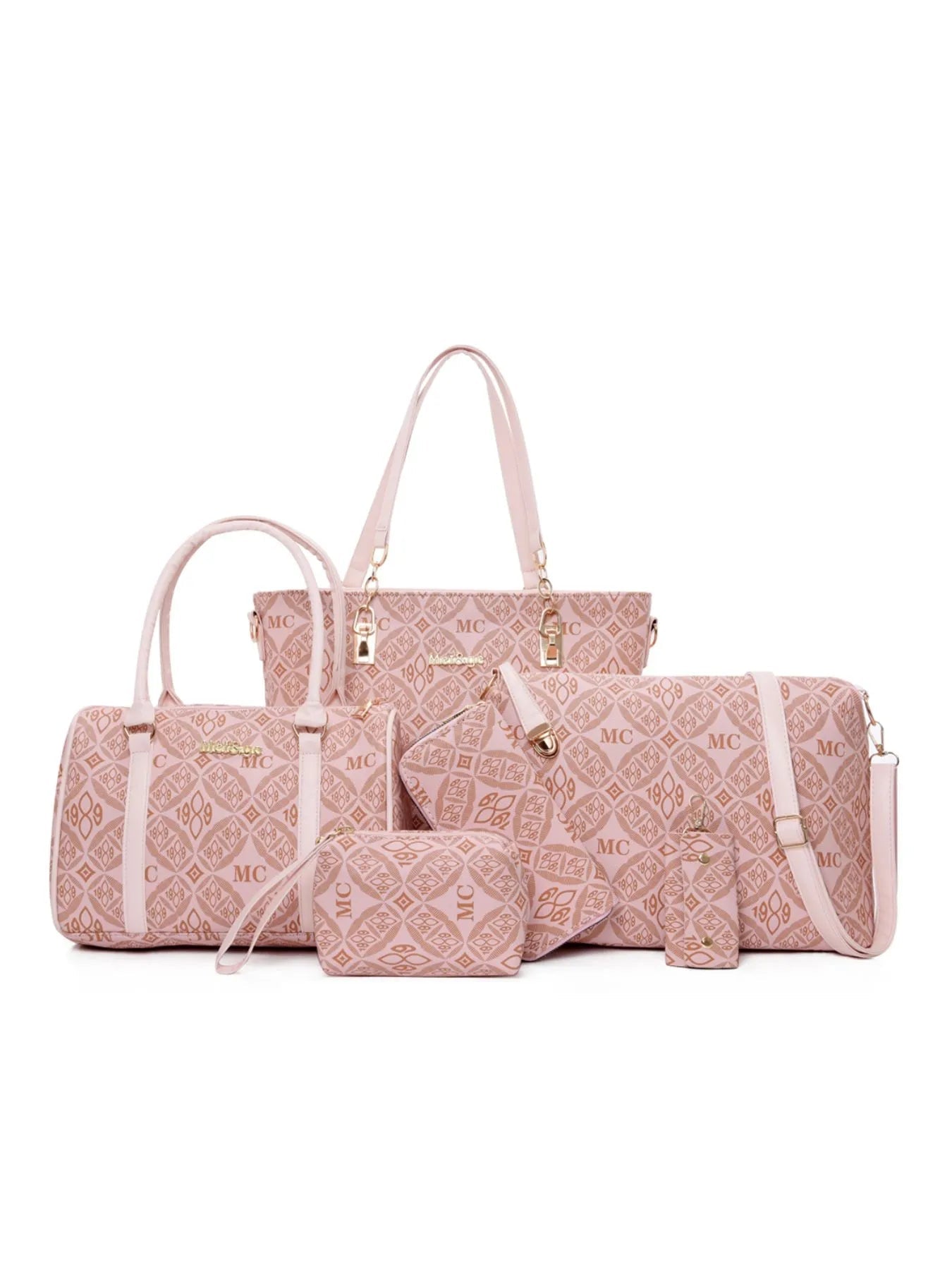 6 - Piece Geometric Pattern Bag SetBag