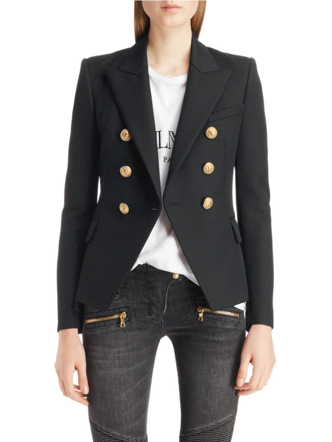 Lapel Collar Long Sleeve Blazer - Classique Collection