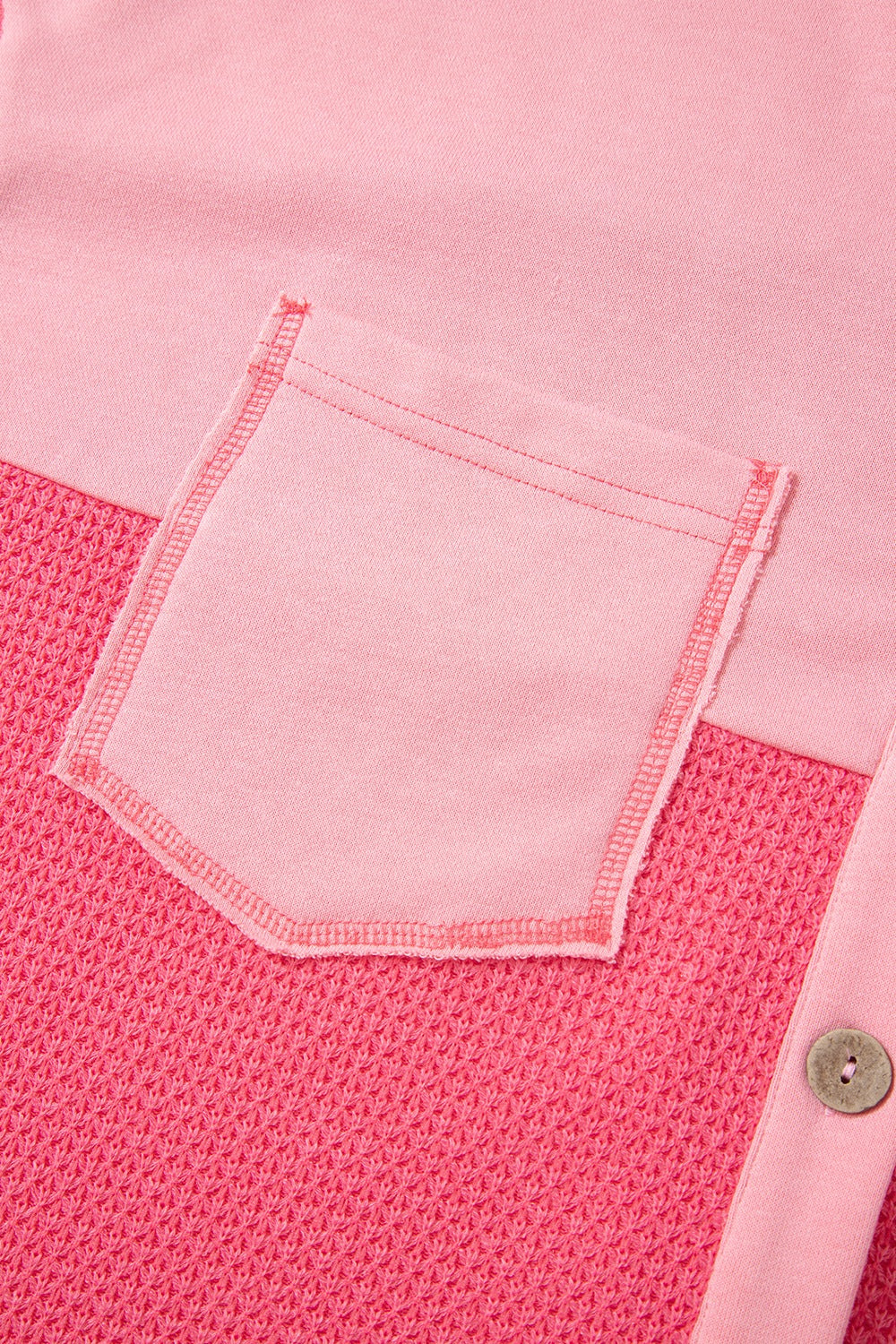 Two Tone Button Up Drop Shoulder Shacket - Classique Collection