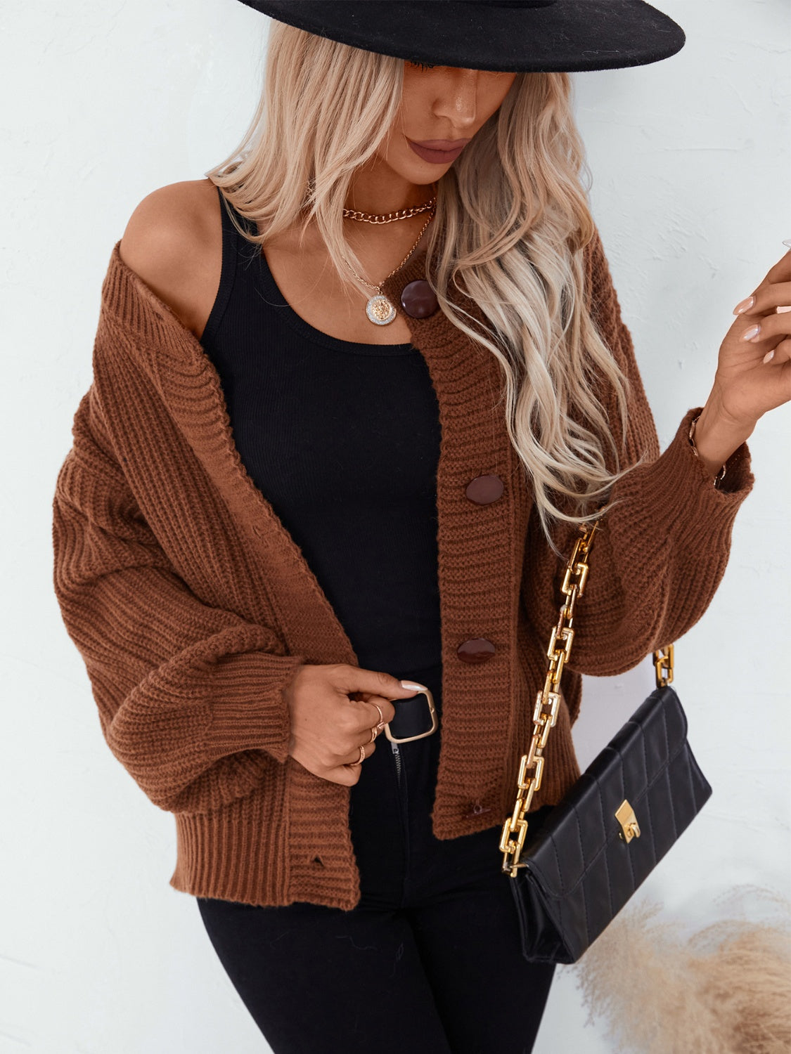 Button Down Long Sleeve Cardigan - Classique Collection