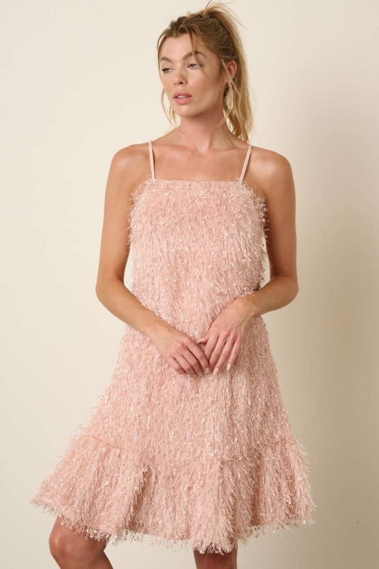 Mittoshop Feather Ruffle Hem Mini Cami Dress - Classique Collection