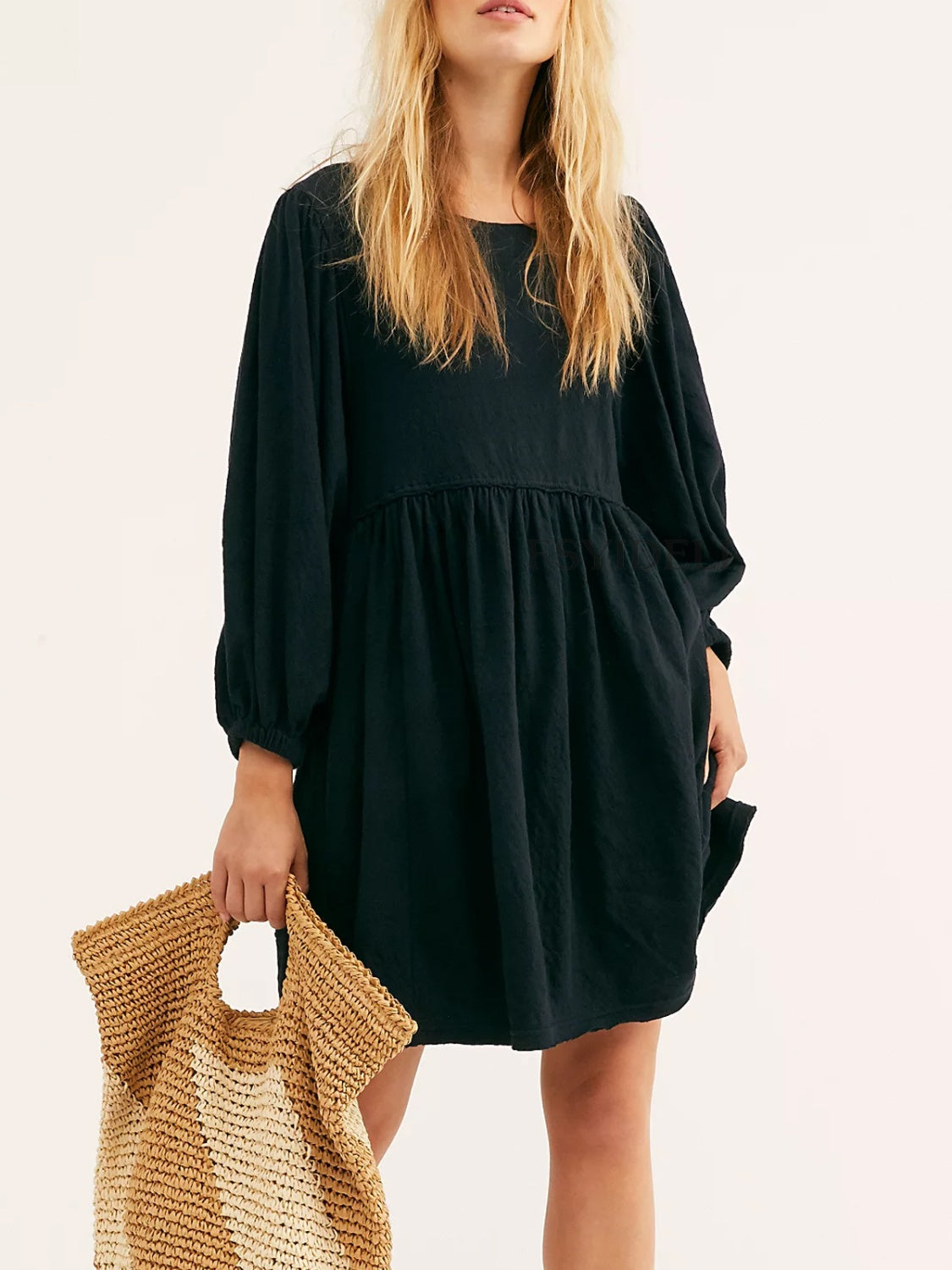 Cutout Textured Long Sleeve Mini Dress - Classique Collection