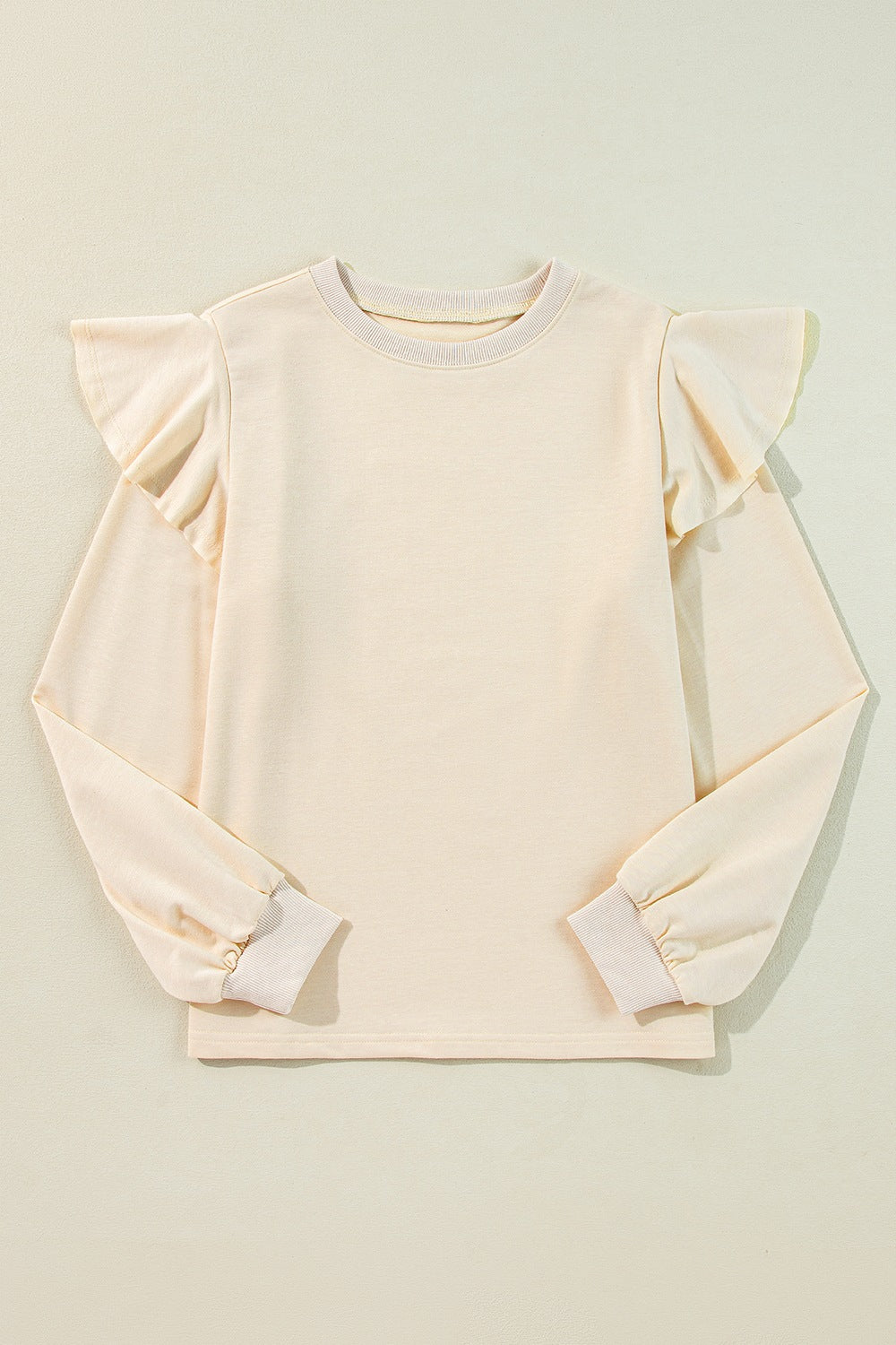 Ruffled Round Neck Long Sleeve Blouse - Classique Collection