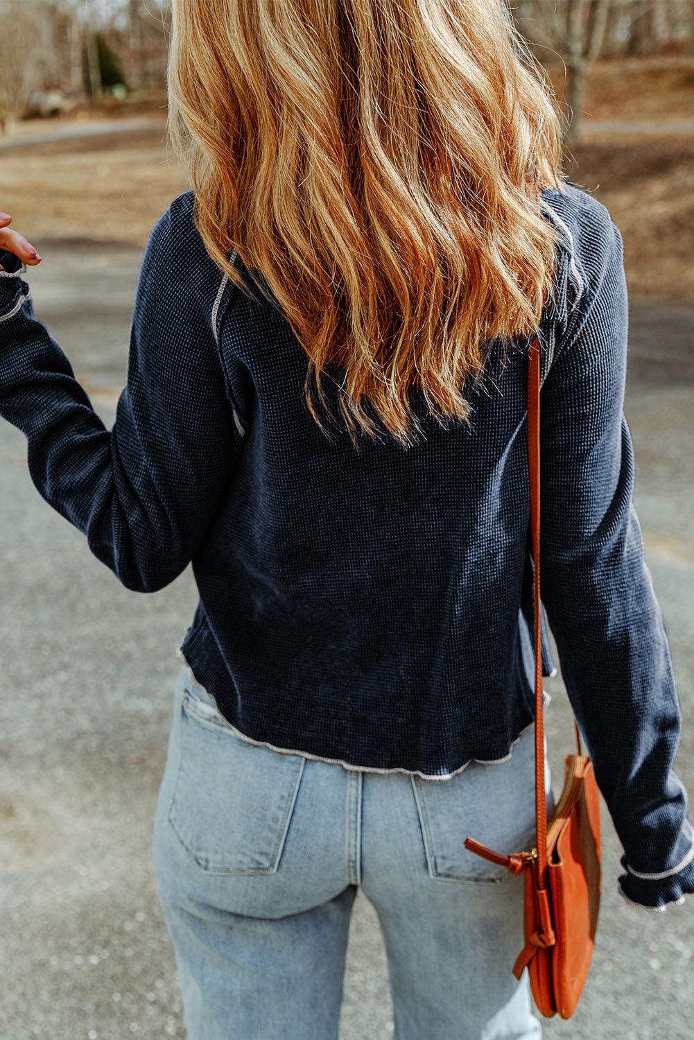 Long Raglan Sleeve Round Neck Top - Classique Collection
