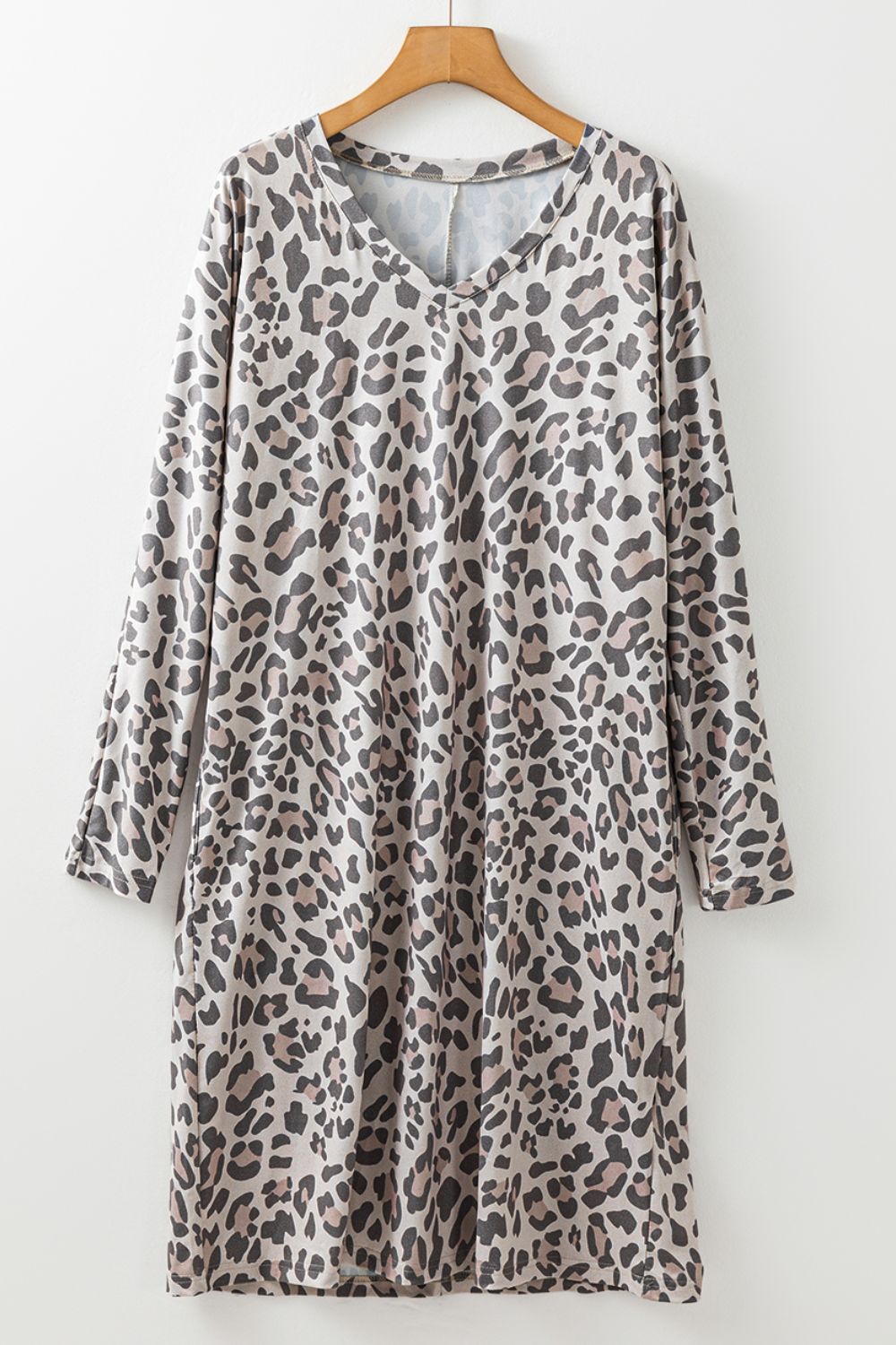 Leopard V-Neck Long Sleeve Dress - Classique Collection