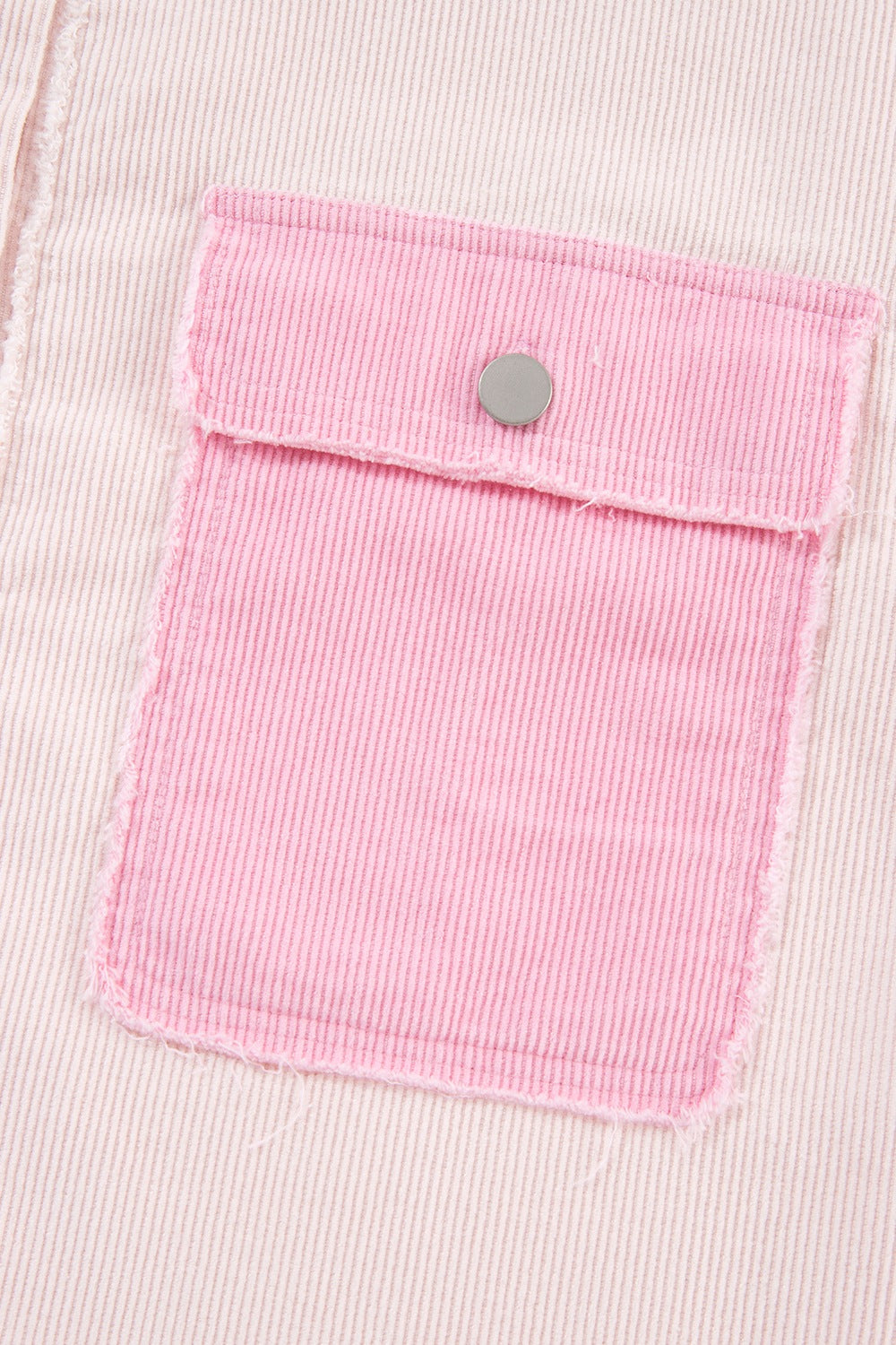 Two-tone Color Exposed Seam Corduroy Shacket - Classique Collection