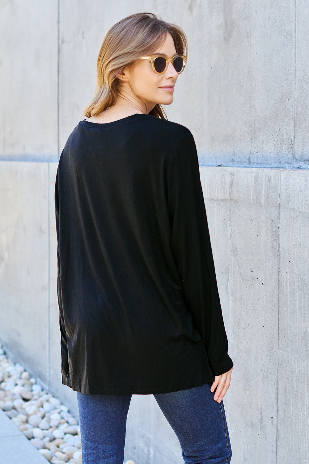 Basic Bae Full Size V-Neck Long Sleeve Top - Classique Collection