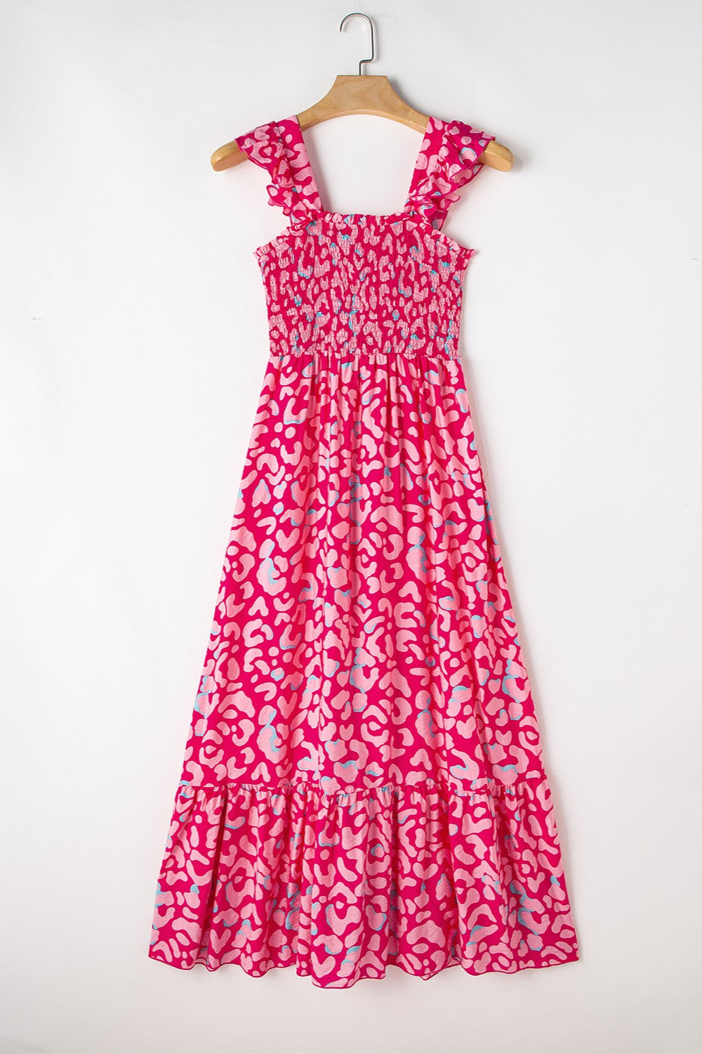 Ruffled Printed Wide Strap Dress - Classique Collection