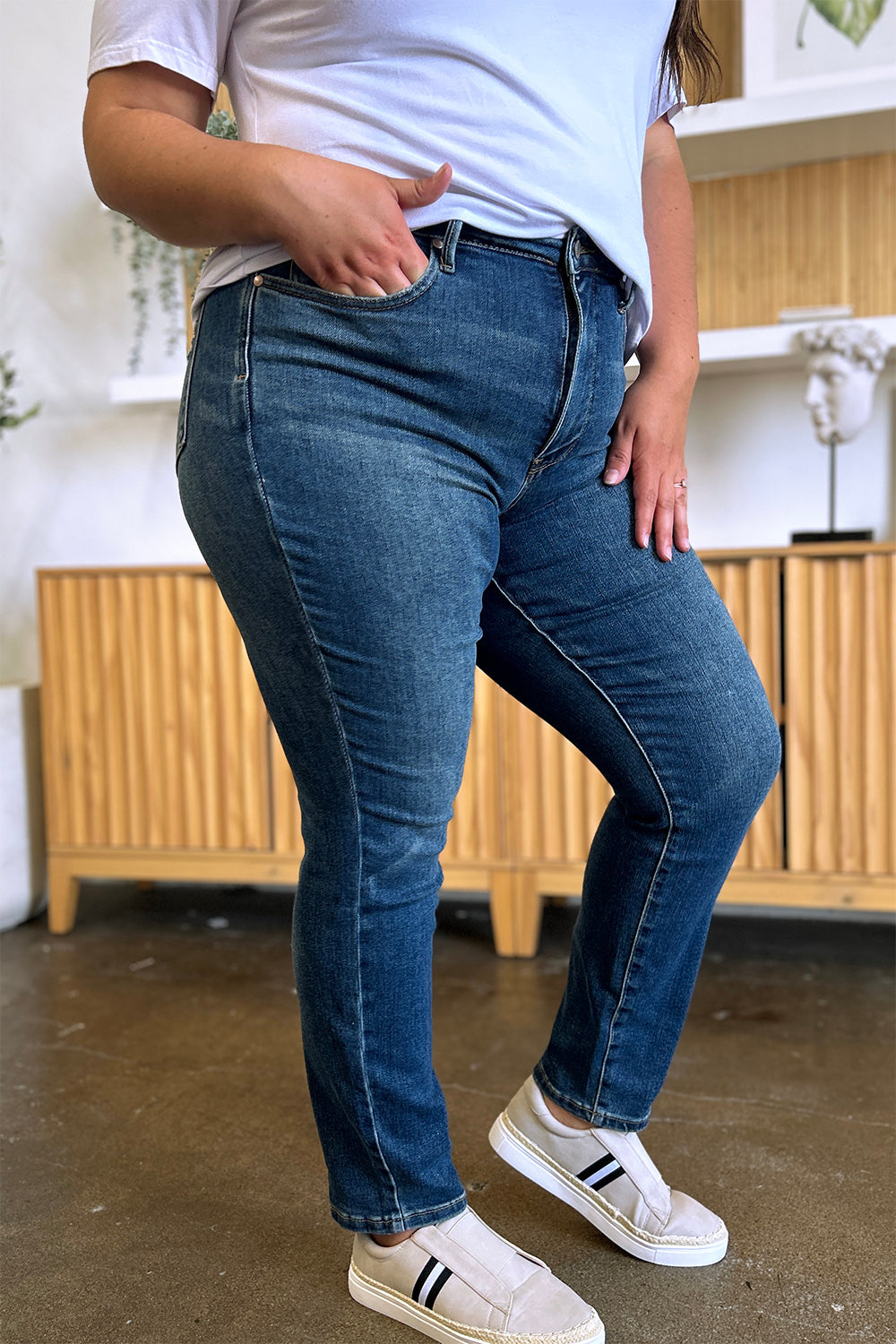Judy Blue Full Size Tummy Control High Waist Slim Jeans - Classique Collection