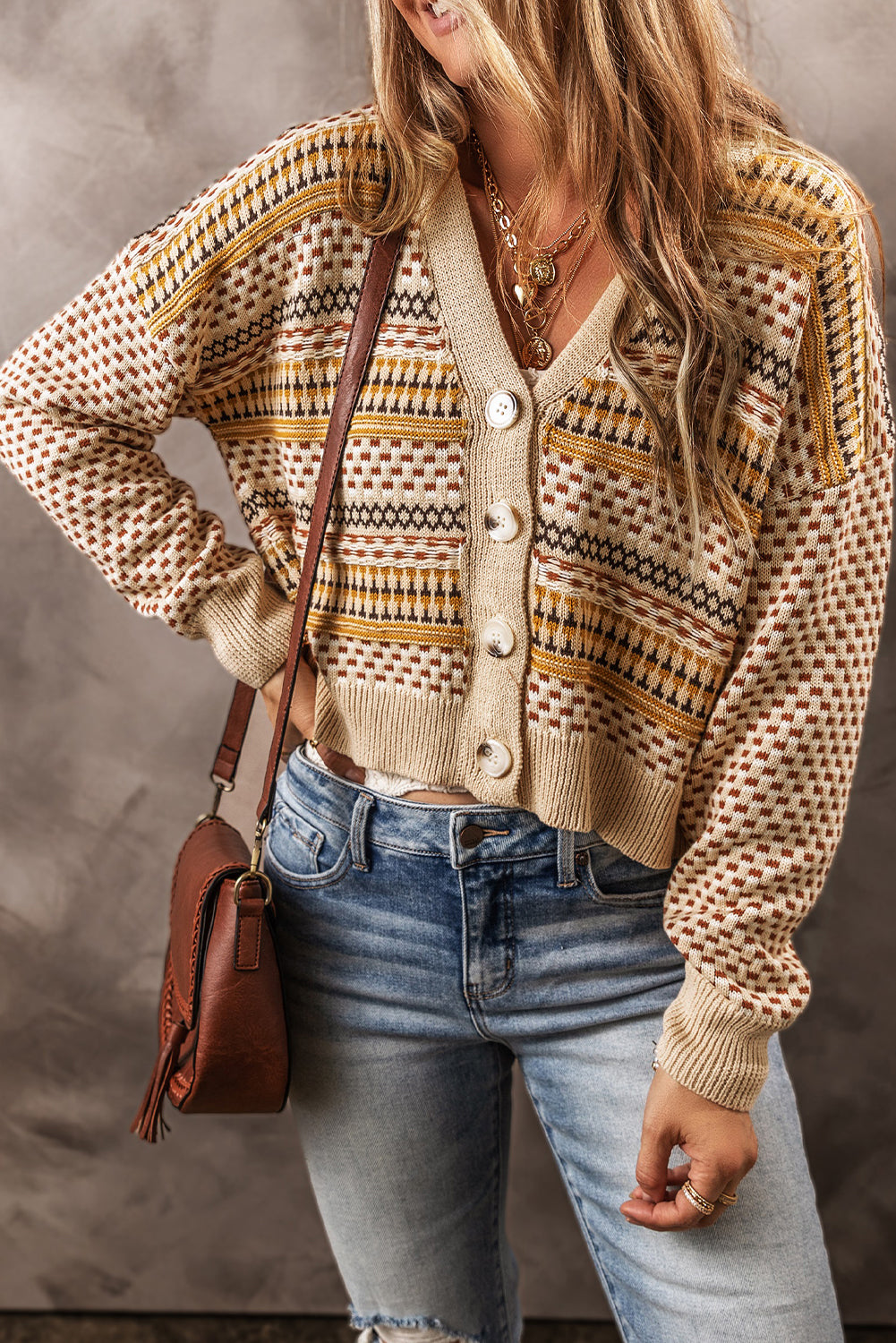 Button Down Long Sleeve Cardigan - ClassiQ